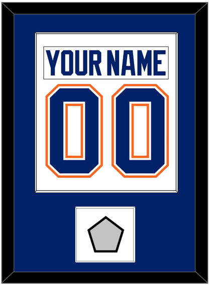 Edmonton Nameplate & Number (Back) Combined With Stanley Cup Champions Patch - Home White (1981-1994) - Essential Tier 1