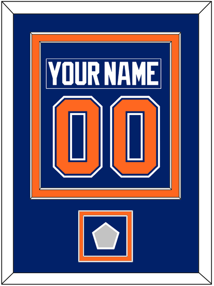 Edmonton Nameplate & Number (Back) Combined With 1990 Stanley Cup Finals Patch - Road Blue (1981-1994) - Signature Tier 2