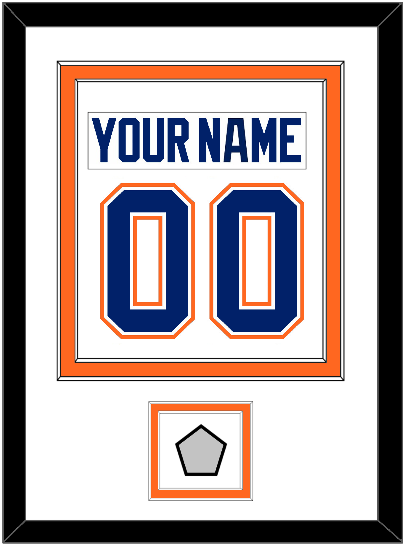 Edmonton Nameplate & Number (Back) Combined With Stanley Cup Champions Patch - Home White (1981-1994) - Signature Tier 1