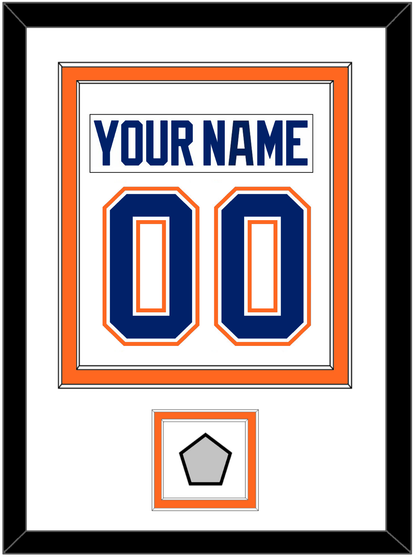 Edmonton Nameplate & Number (Back) Combined With Stanley Cup Champions Patch - Home White (1981-1994) - Signature Tier 1