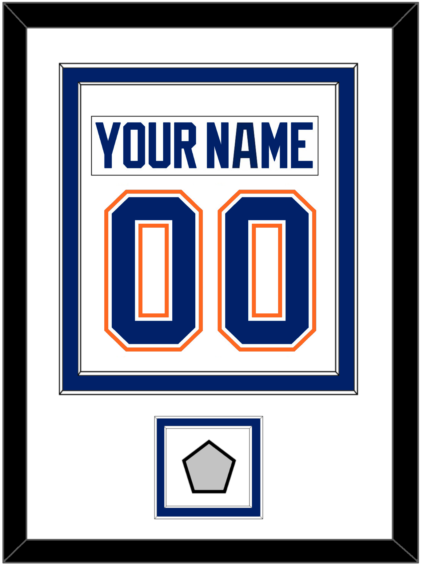 Edmonton Nameplate & Number (Back) Combined With Stanley Cup Champions Patch - Home White (1981-1994) - Signature Tier 2