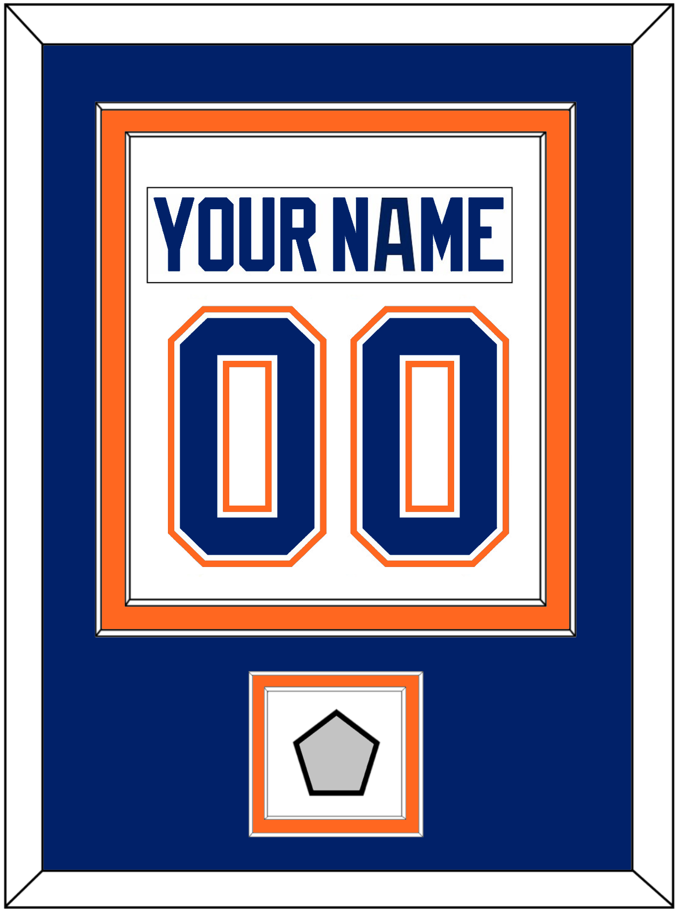 Edmonton Nameplate & Number (Back) Combined With Stanley Cup Champions Patch - Home White (1981-1994) - Signature Tier 3