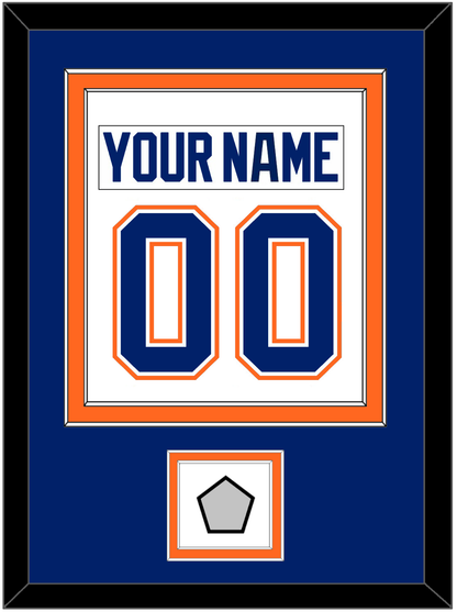 Edmonton Nameplate & Number (Back) Combined With Stanley Cup Champions Patch - Home White (1981-1994) - Signature Tier 3