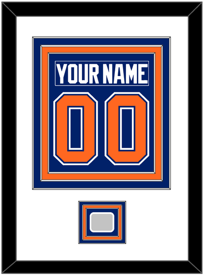 Edmonton Nameplate & Number (Back) Combined With Stanley Cup Champions Patch - Road Blue (1981-1994) - Premier Tier 1
