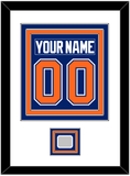 Edmonton Nameplate & Number (Back) Combined With 1990 Stanley Cup Finals Patch - Road Blue (1981-1994) - Triple Mat 1