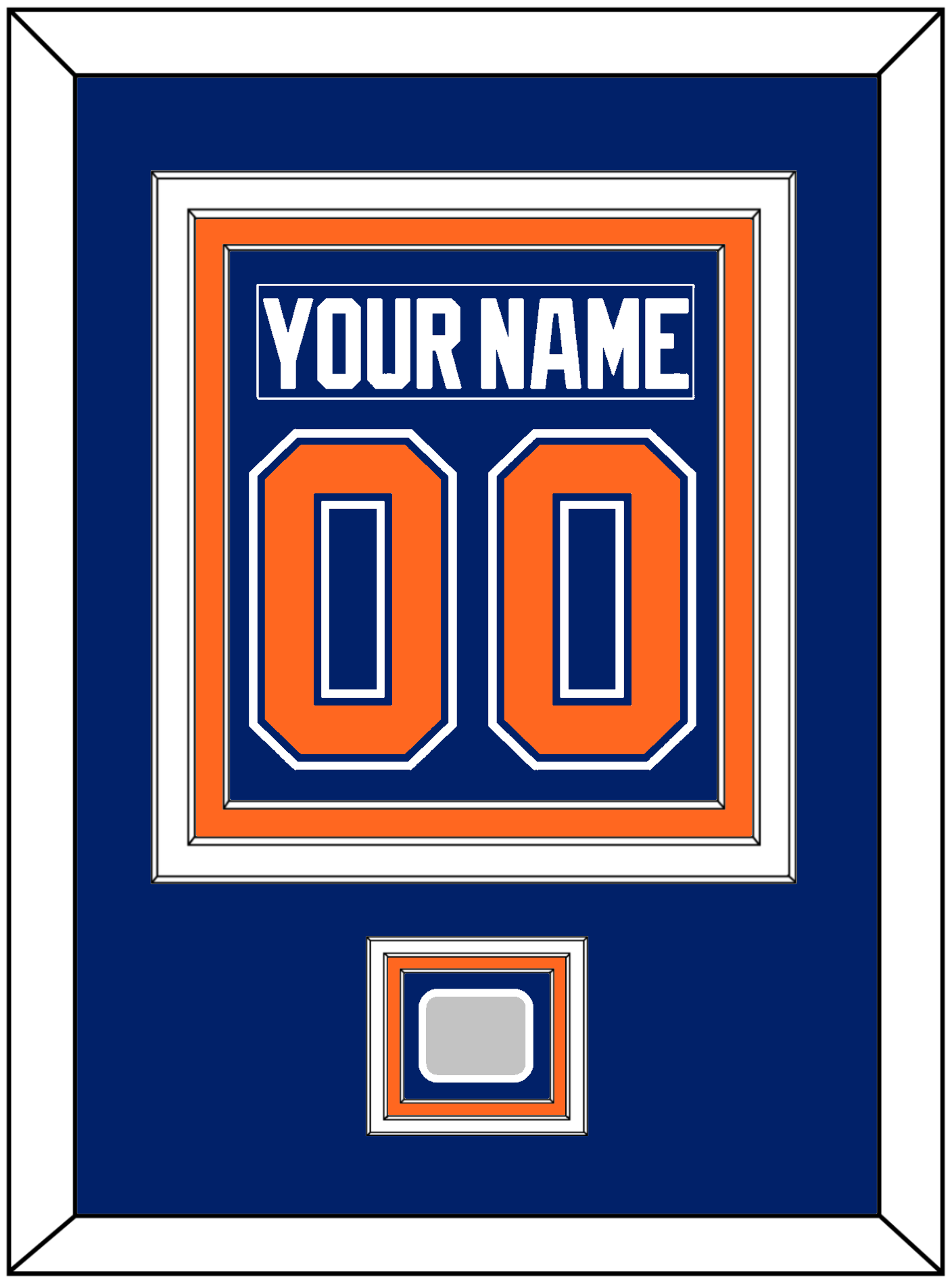 Edmonton Nameplate & Number (Back) Combined With Stanley Cup Champions Patch - Road Blue (1981-1994) - Premier Tier 2