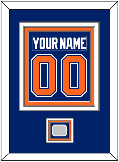 Edmonton Nameplate & Number (Back) Combined With 1990 Stanley Cup Finals Patch - Road Blue (1981-1994) - Premier Tier 2