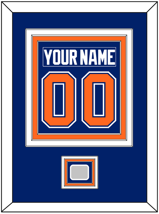 Edmonton Nameplate & Number (Back) Combined With 1990 Stanley Cup Finals Patch - Road Blue (1981-1994) - Premier Tier 2