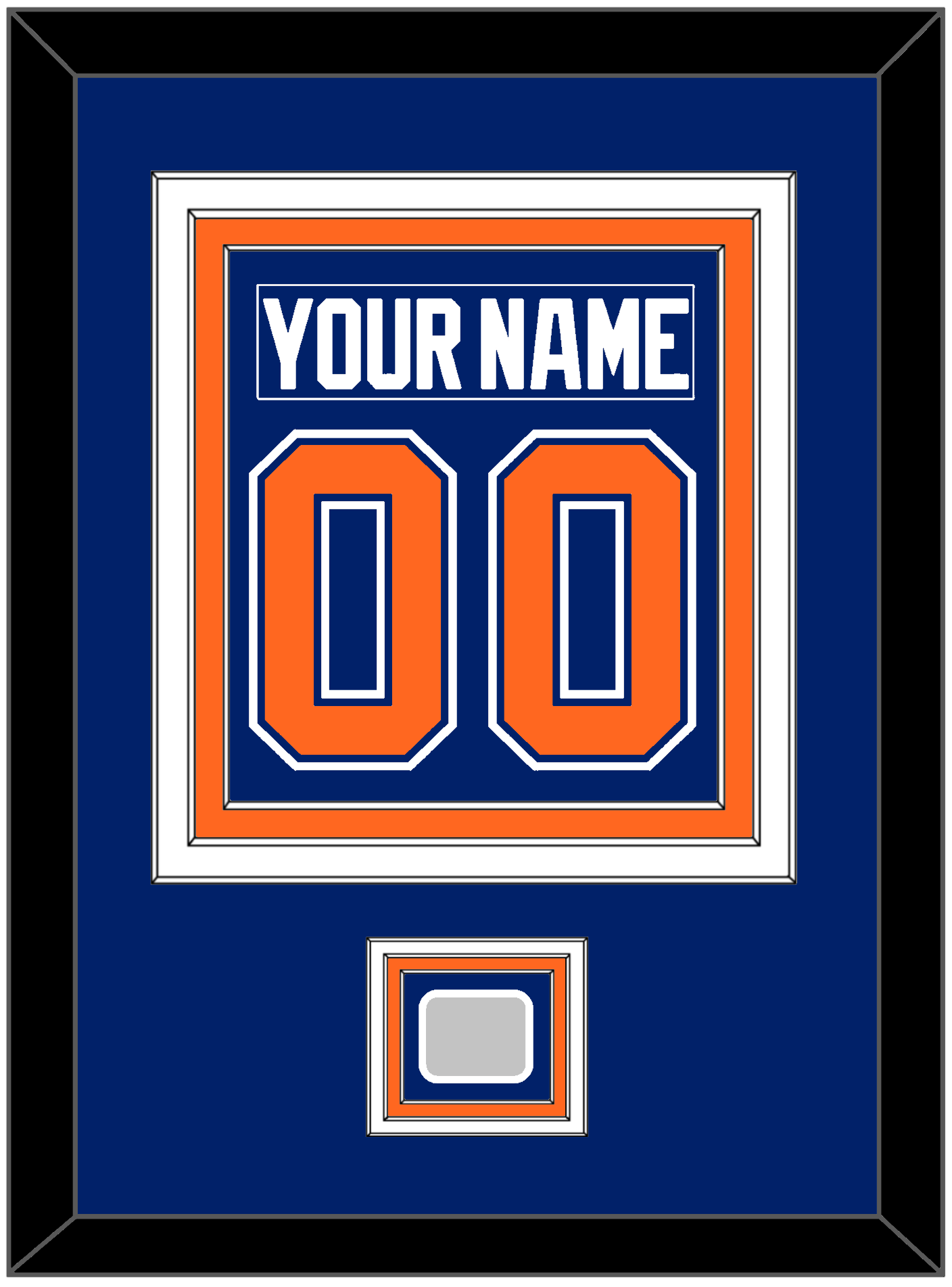 Edmonton Nameplate & Number (Back) Combined With 1990 Stanley Cup Finals Patch - Road Blue (1981-1994) - Premier Tier 2