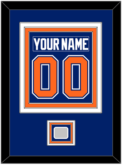 Edmonton Nameplate & Number (Back) Combined With 1990 Stanley Cup Finals Patch - Road Blue (1981-1994) - Premier Tier 2