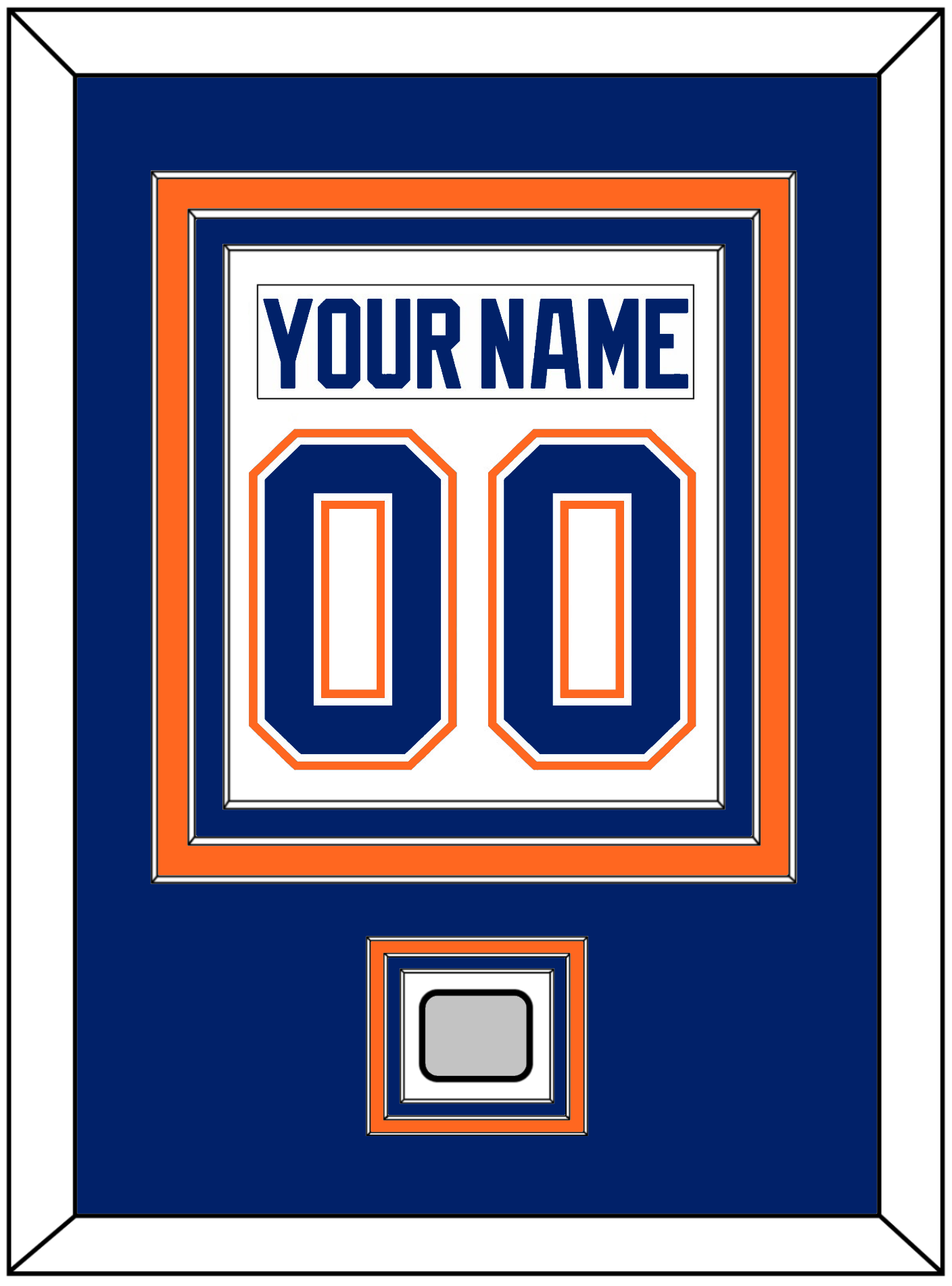 Edmonton Nameplate & Number (Back) Combined With Stanley Cup Champions Patch - Home White (1981-1994) - Premier Tier 2
