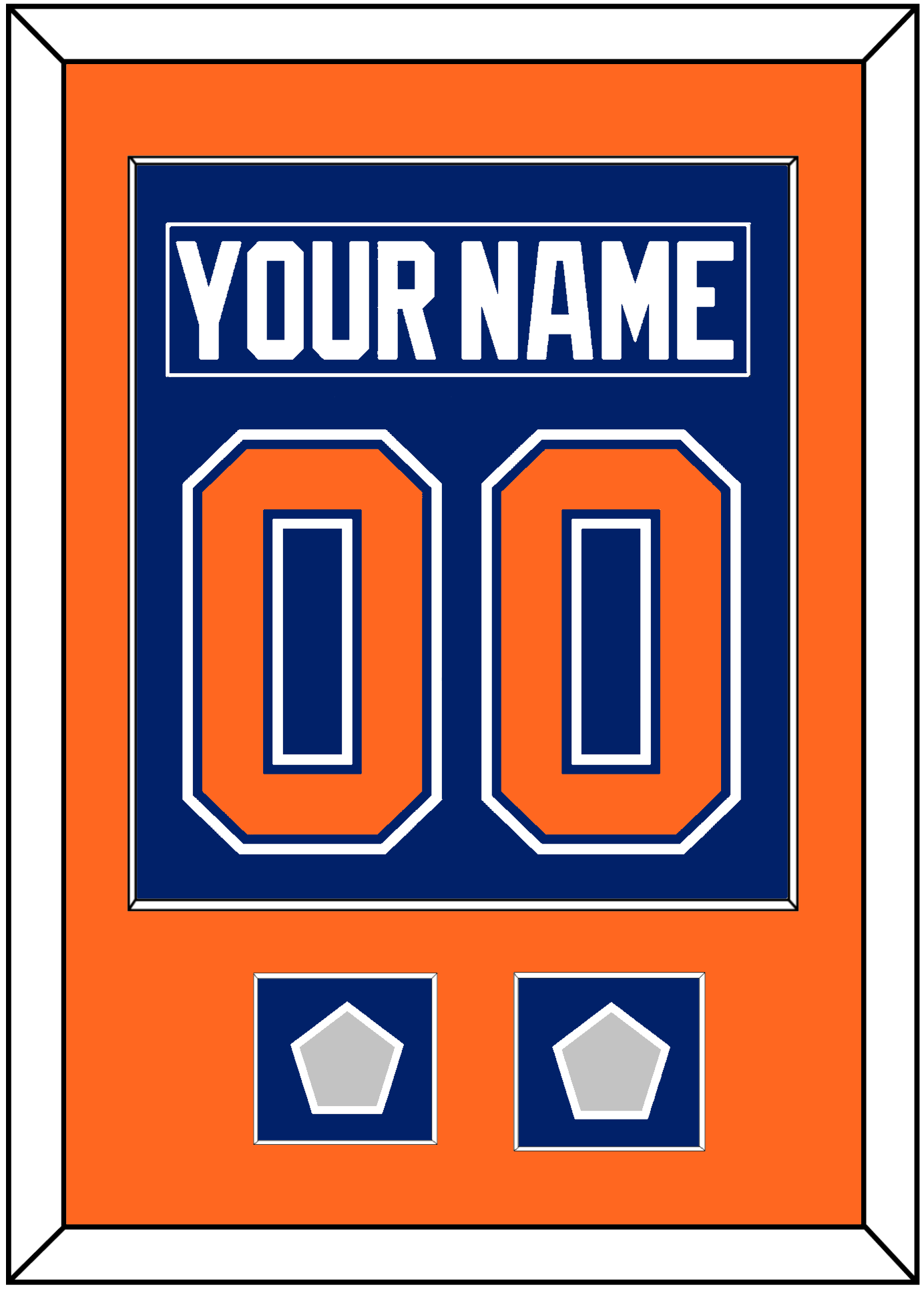 Edmonton Nameplate & Number (Back) Combined With 2 Stanley Cup Champions Patches - Road Blue (1981-1994) - Essential Tier 2