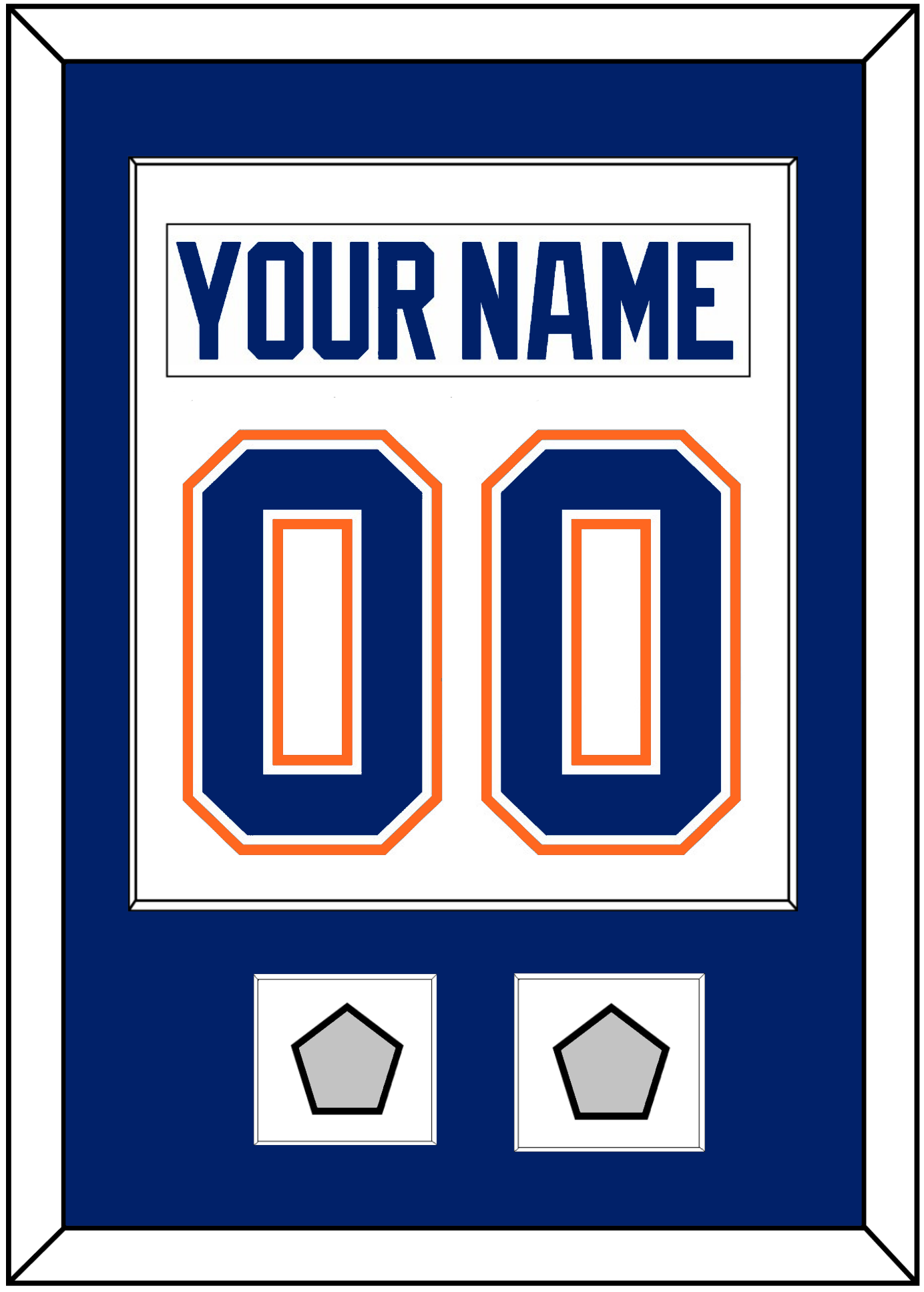 Edmonton Nameplate & Number (Back) Combined With 2 Stanley Cup Champions Patches - Home White (1981-1994) - Essential Tier 1