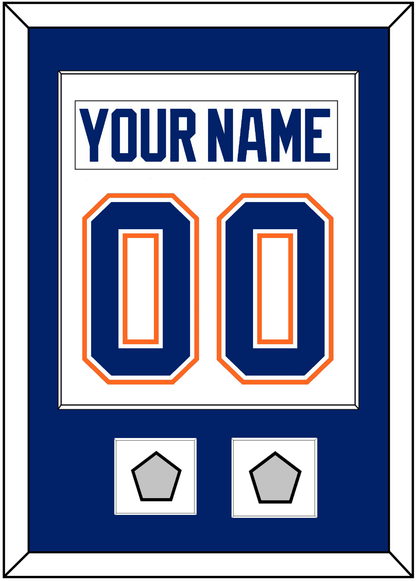 Edmonton Nameplate & Number (Back) Combined With 2 Stanley Cup Champions Patches - Home White (1981-1994) - Essential Tier 1