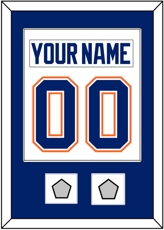 Edmonton Nameplate & Number (Back) Combined With 2 Stanley Cup Champions Patches - Home White (1981-1994) - Essential Tier 1