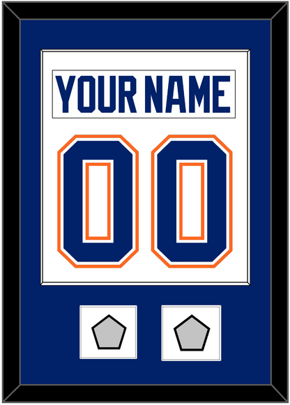 Edmonton Nameplate & Number (Back) Combined With 2 Stanley Cup Champions Patches - Home White (1981-1994) - Essential Tier 1
