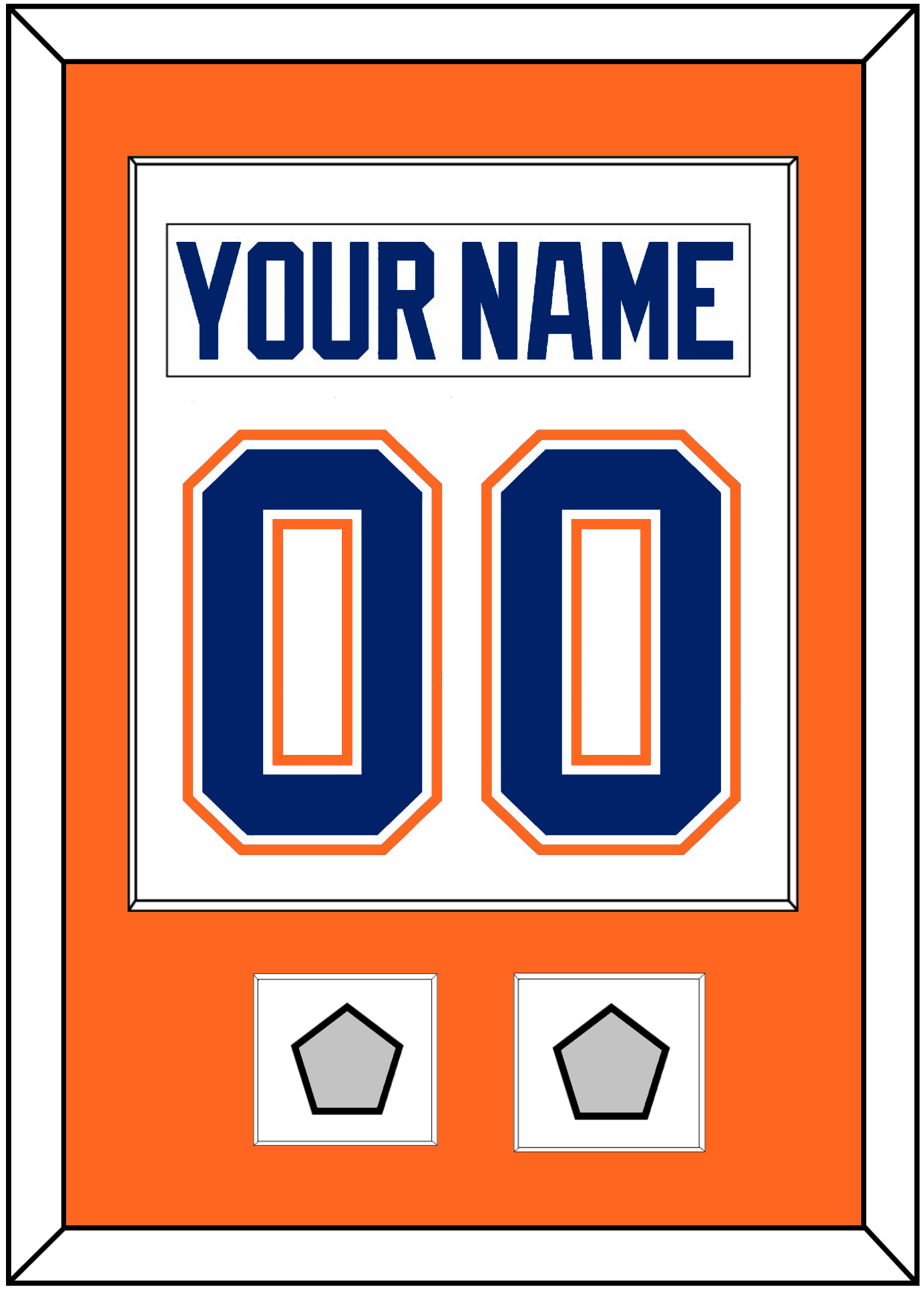 Edmonton Nameplate & Number (Back) Combined With 2 Stanley Cup Champions Patches - Home White (1981-1994) - Essential Tier 2