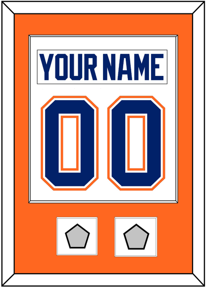 Edmonton Nameplate & Number (Back) Combined With 2 Stanley Cup Champions Patches - Home White (1981-1994) - Essential Tier 2