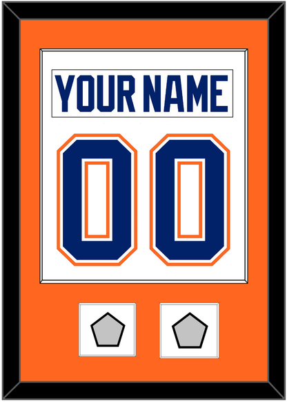 Edmonton Nameplate & Number (Back) Combined With 2 Stanley Cup Champions Patches - Home White (1981-1994) - Essential Tier 2