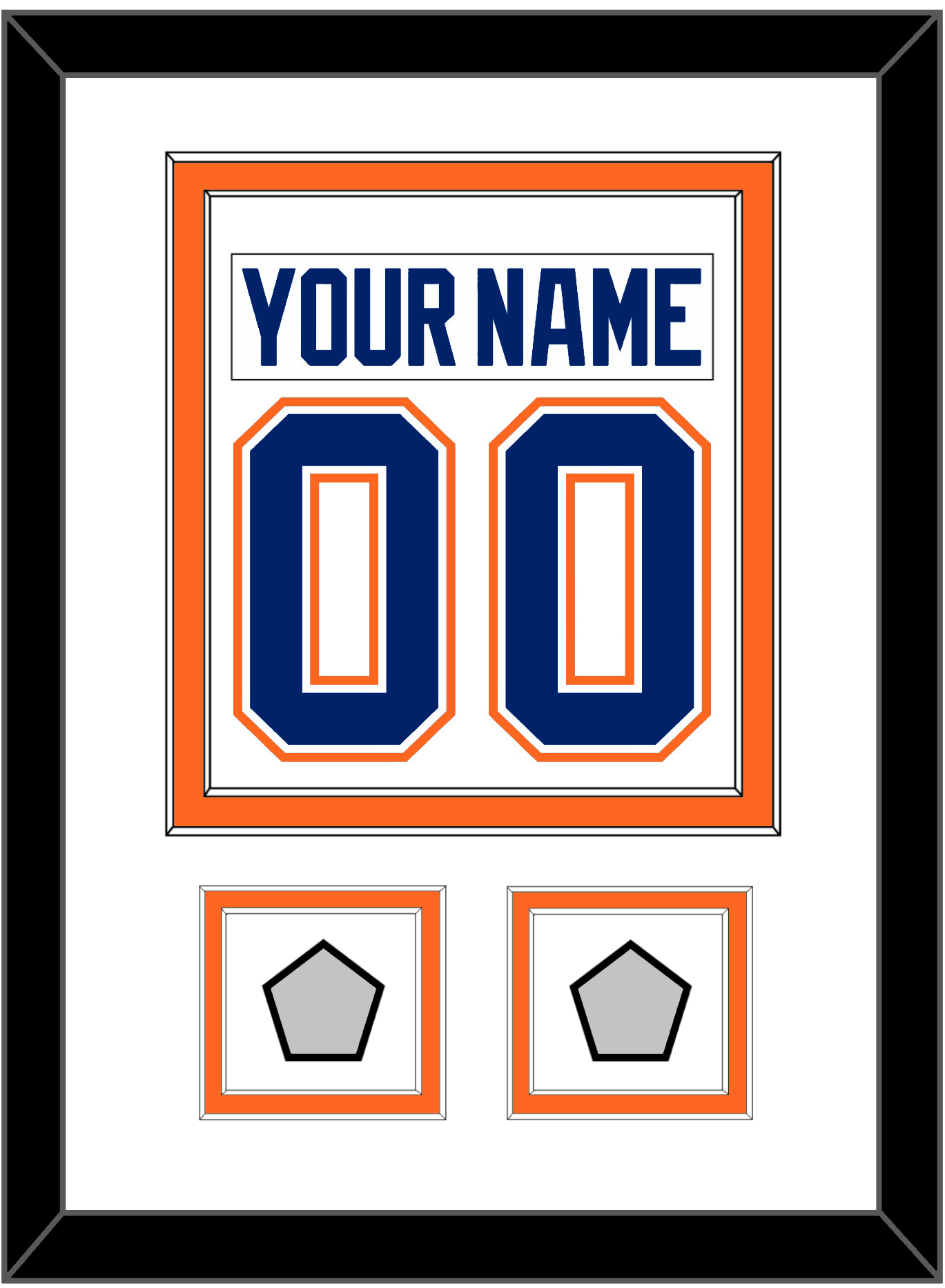 Edmonton Nameplate & Number (Back) Combined With 2 Stanley Cup Champions Patches - Home White (1981-1994) - Signature Tier 1
