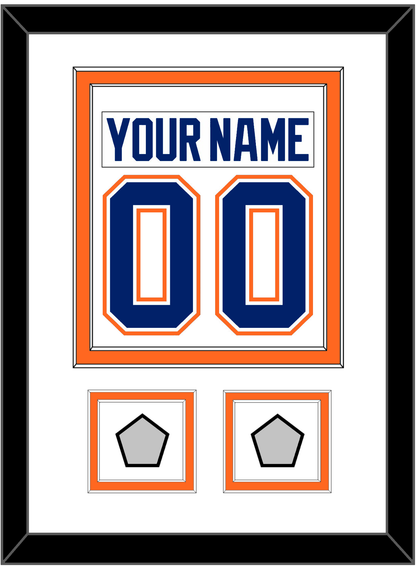 Edmonton Nameplate & Number (Back) Combined With 2 Stanley Cup Champions Patches - Home White (1981-1994) - Signature Tier 1