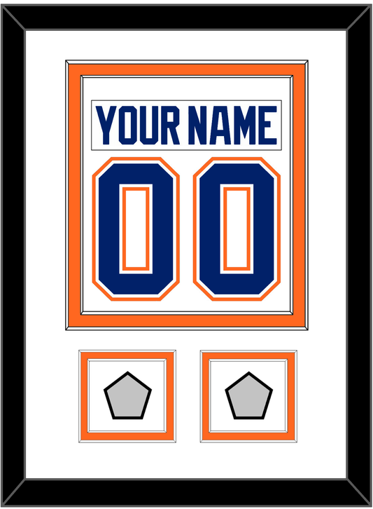 Edmonton Nameplate & Number (Back) Combined With 2 Stanley Cup Champions Patches - Home White (1981-1994) - Signature Tier 1