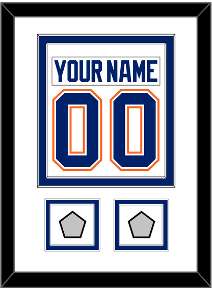 Edmonton Nameplate & Number (Back) Combined With 2 Stanley Cup Champions Patches - Home White (1981-1994) - Signature Tier 2