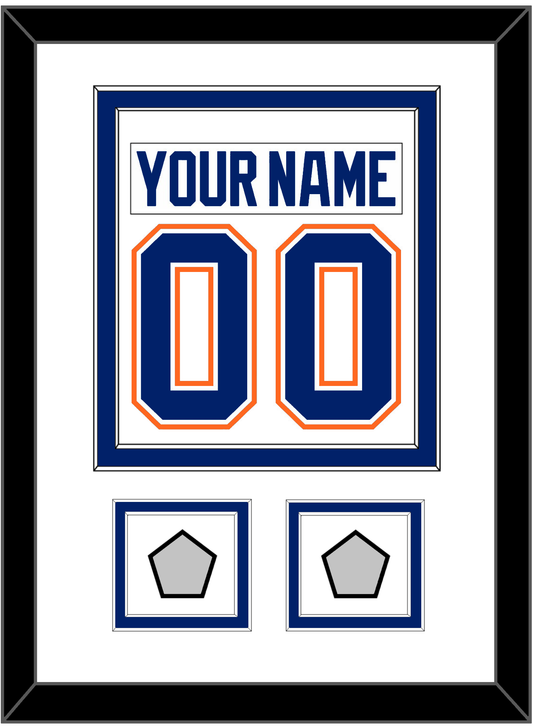 Edmonton Nameplate & Number (Back) Combined With 2 Stanley Cup Champions Patches - Home White (1981-1994) - Signature Tier 2