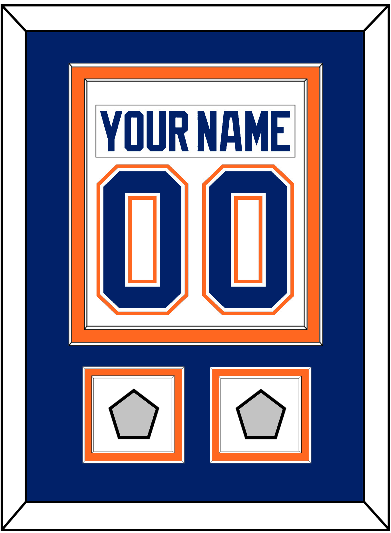 Edmonton Nameplate & Number (Back) Combined With 2 Stanley Cup Champions Patches - Home White (1981-1994) - Signature Tier 3