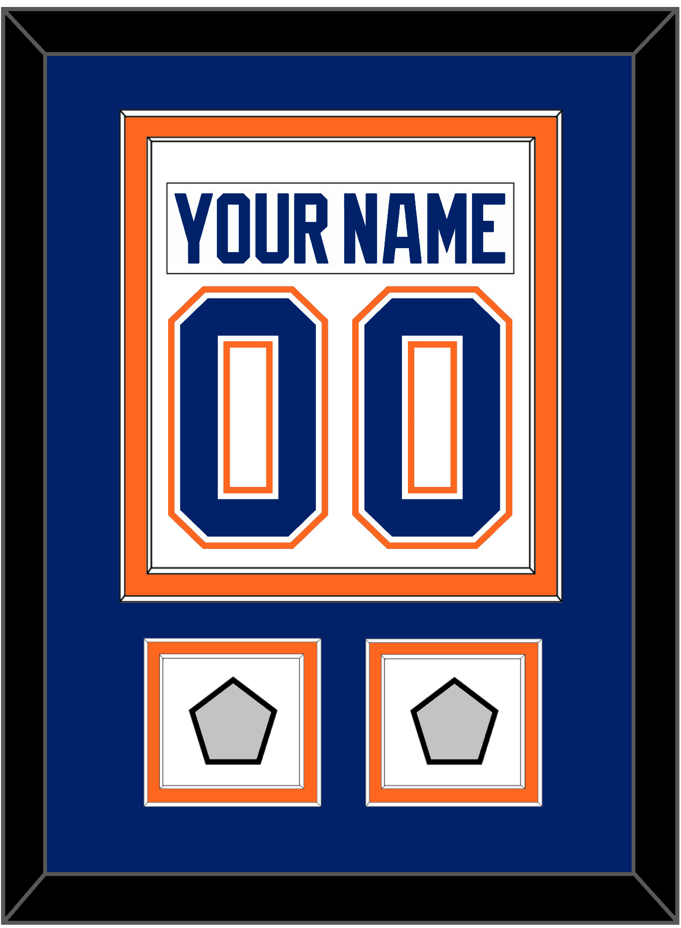 Edmonton Nameplate & Number (Back) Combined With 2 Stanley Cup Champions Patches - Home White (1981-1994) - Signature Tier 3