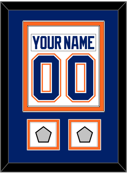 Edmonton Nameplate & Number (Back) Combined With 2 Stanley Cup Champions Patches - Home White (1981-1994) - Signature Tier 3