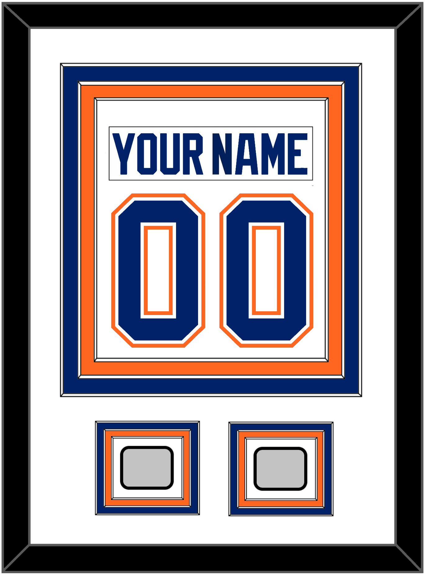 Edmonton Nameplate & Number (Back) Combined With 2 Stanley Cup Champions Patches - Home White (1981-1994) - Premier Tier 1