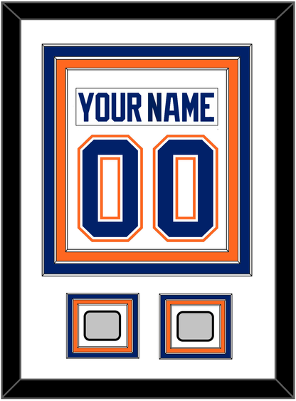 Edmonton Nameplate & Number (Back) Combined With 2 Stanley Cup Champions Patches - Home White (1981-1994) - Premier Tier 1