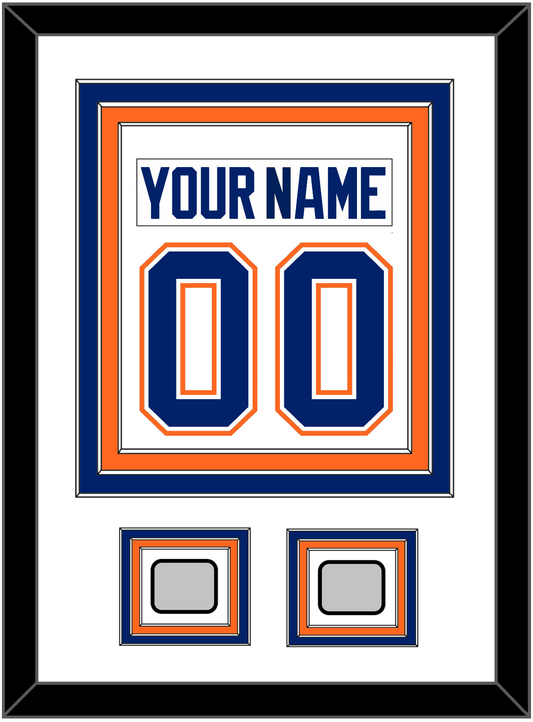 Edmonton Nameplate & Number (Back) Combined With 2 Stanley Cup Champions Patches - Home White (1981-1994) - Premier Tier 1