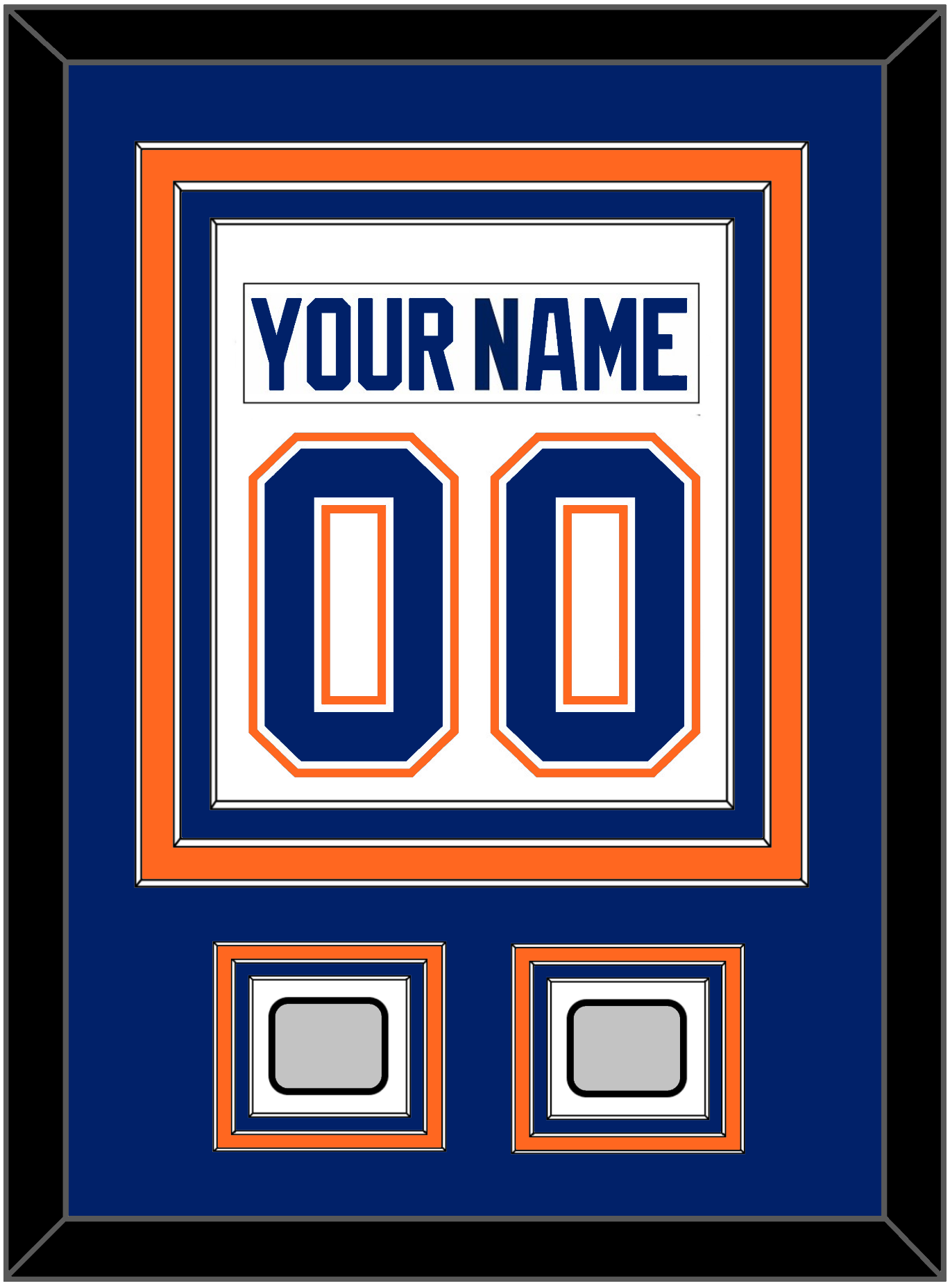 Edmonton Nameplate & Number (Back) Combined With 2 Stanley Cup Champions Patches - Home White (1981-1994) - Premier Tier 2