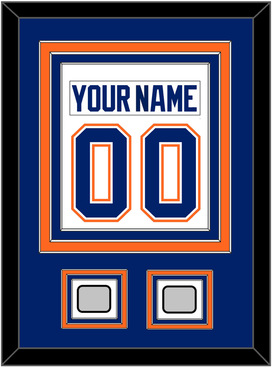 Edmonton Nameplate & Number (Back) Combined With 2 Stanley Cup Champions Patches - Home White (1981-1994) - Premier Tier 2