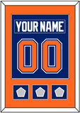 Edmonton Nameplate & Number (Back) Combined With 3 Stanley Cup Champions Patches - Road Blue (1981-1994) - Single Mat 2