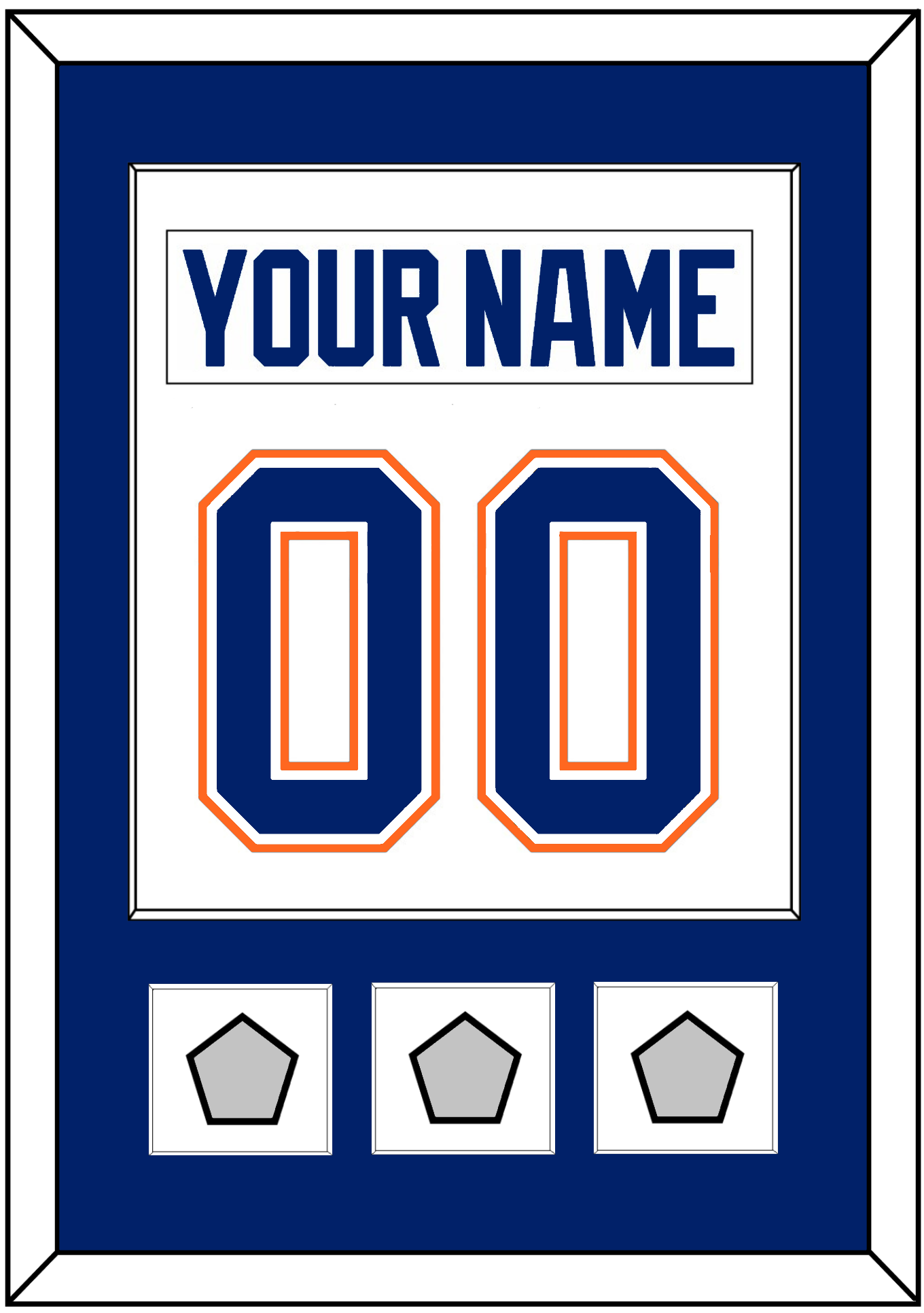 Edmonton Nameplate & Number (Back) Combined With 3 Stanley Cup Champions Patches - Home White (1981-1994) - Essential Tier 1