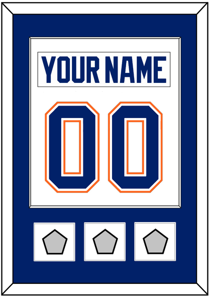 Edmonton Nameplate & Number (Back) Combined With 3 Stanley Cup Champions Patches - Home White (1981-1994) - Essential Tier 1