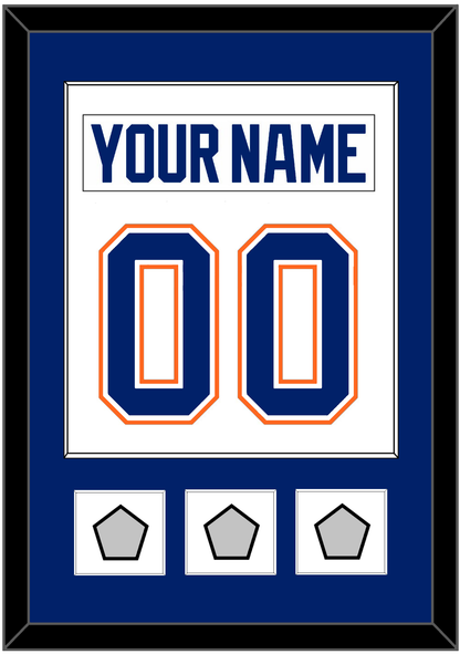Edmonton Nameplate & Number (Back) Combined With 3 Stanley Cup Champions Patches - Home White (1981-1994) - Essential Tier 1