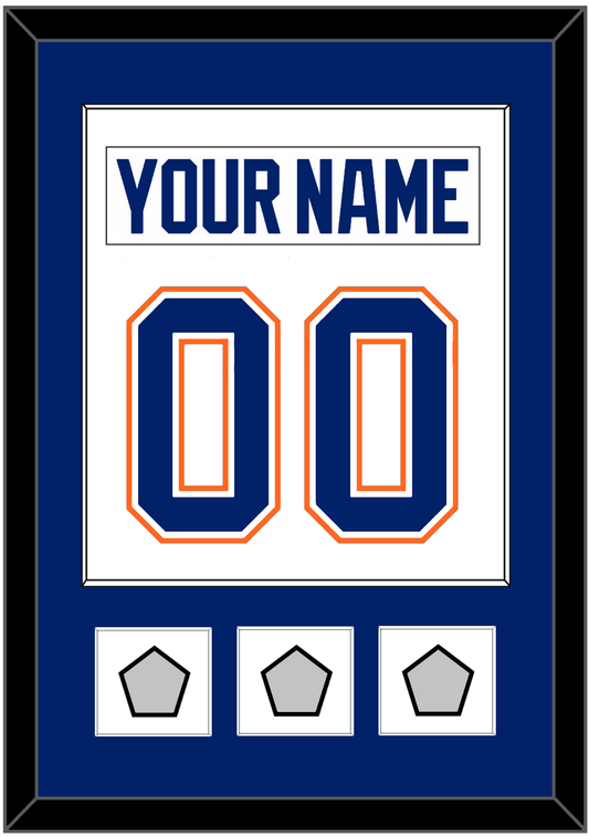 Edmonton Nameplate & Number (Back) Combined With 3 Stanley Cup Champions Patches - Home White (1981-1994) - Essential Tier 1