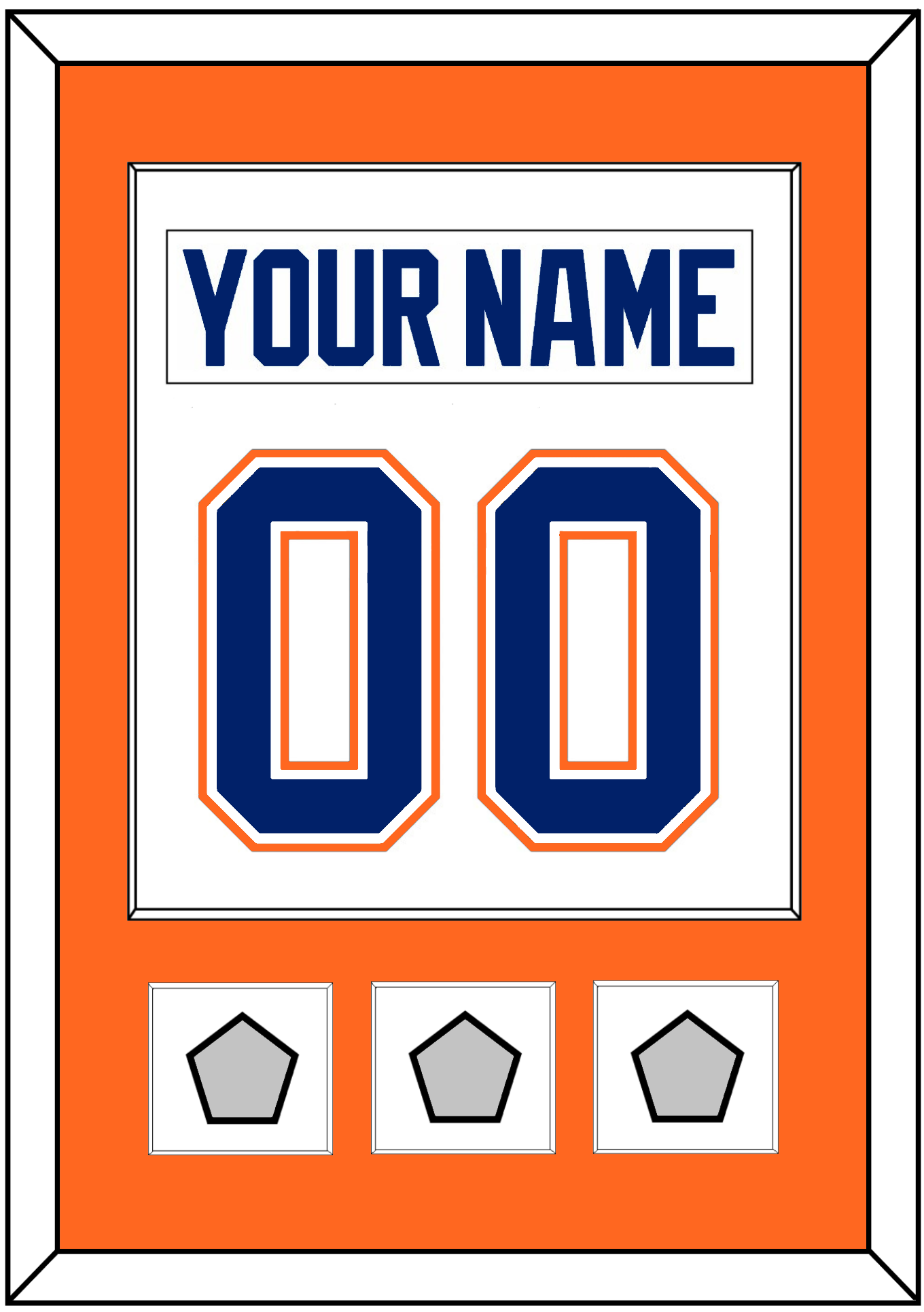 Edmonton Nameplate & Number (Back) Combined With 3 Stanley Cup Champions Patches - Home White (1981-1994) - Essential Tier 2