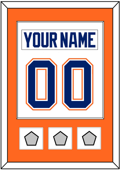 Edmonton Nameplate & Number (Back) Combined With 3 Stanley Cup Champions Patches - Home White (1981-1994) - Essential Tier 2