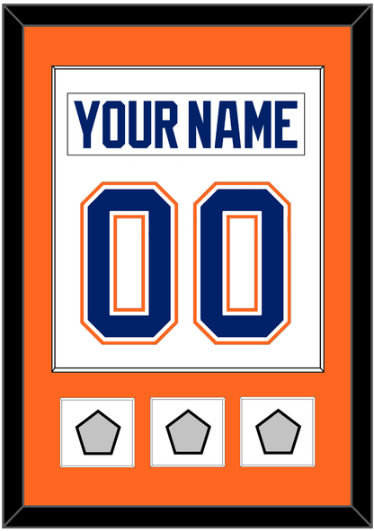 Edmonton Nameplate & Number (Back) Combined With 3 Stanley Cup Champions Patches - Home White (1981-1994) - Essential Tier 2