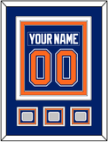 Edmonton Nameplate & Number (Back) Combined With 3 Stanley Cup Champions Patches - Road Blue (1981-1994) - Triple Mat 2