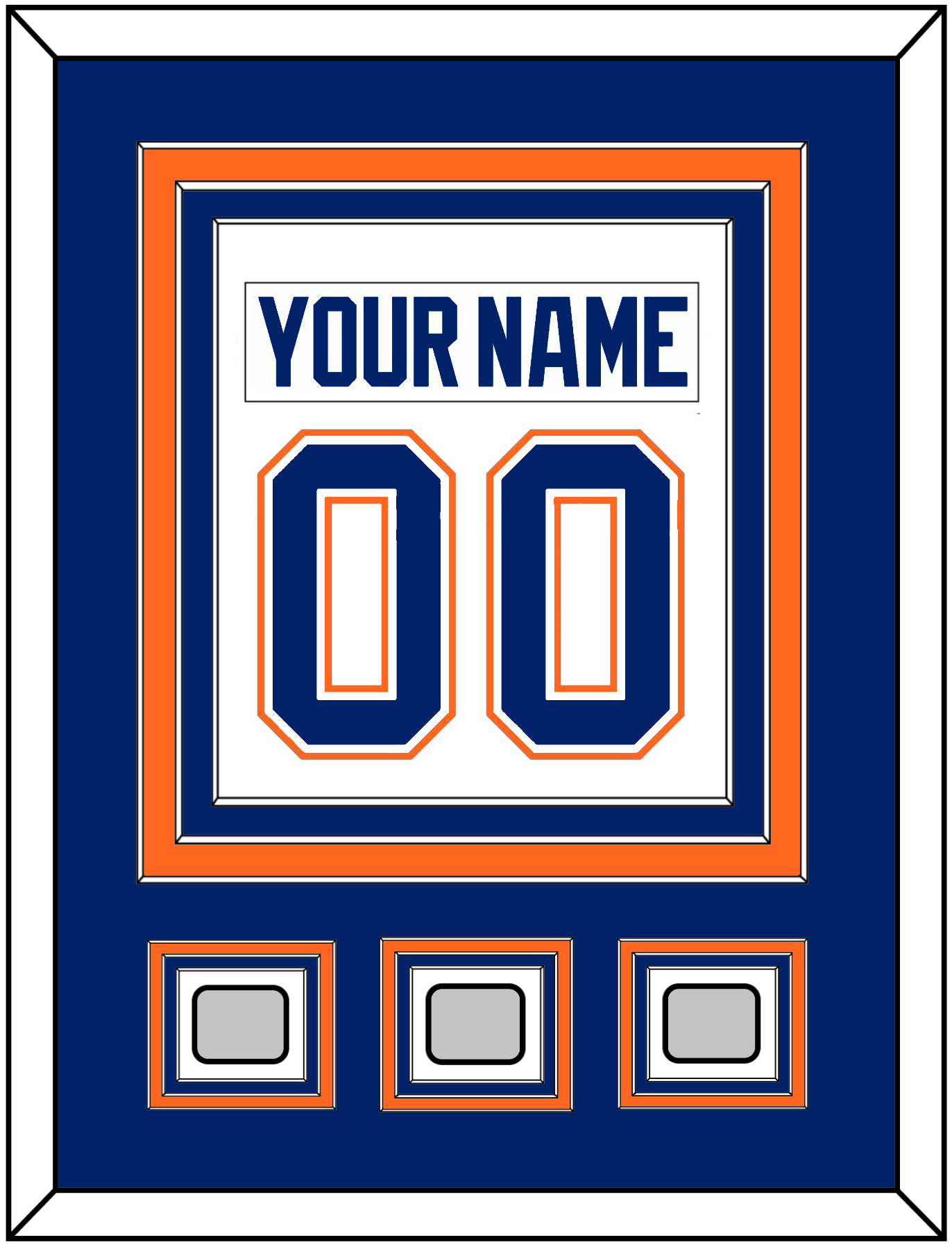 Edmonton Nameplate & Number (Back) Combined With 3 Stanley Cup Champions Patches - Home White (1981-1994) - Premier Tier 2