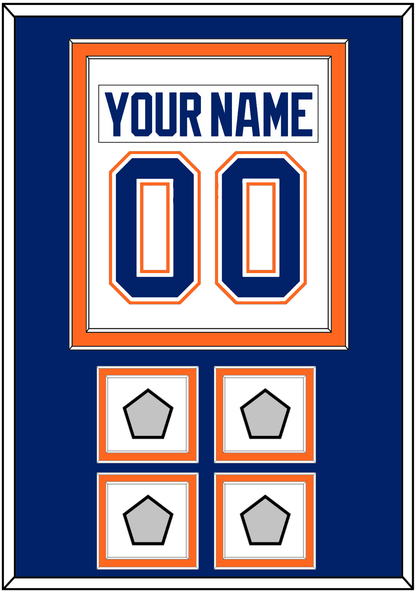 Edmonton Nameplate & Number (Back) Combined With 4 Stanley Cup Champions Patches - Home White (1981-1994) - Signature Tier 3