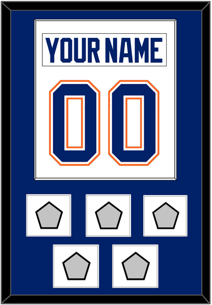 Edmonton Nameplate & Number (Back) Combined With 5 Stanley Cup Champions Patches - Home White (1981-1994) - Essential Tier 1