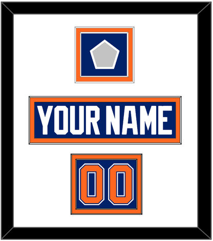 Edmonton Nameplate, Number (Shoulder) & Stanley Cup Champions Patch - Road Blue (1981-1994) - Signature Tier 1