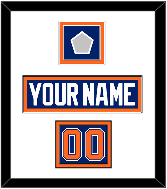 Edmonton Nameplate, Number (Shoulder) & Stanley Cup Champions Patch - Road Blue (1981-1994) - Signature Tier 1